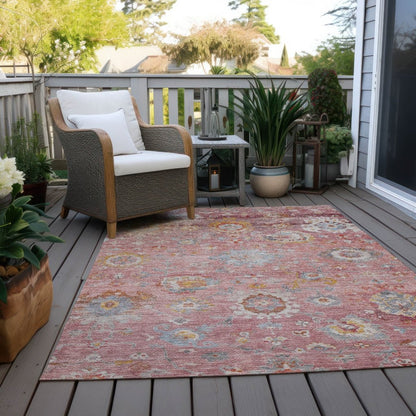 LOOMLAN Rugs Sofia Pink Washable Indoor-Outdoor Rug