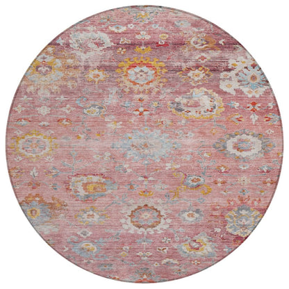 LOOMLAN Rugs Sofia Pink Washable Indoor-Outdoor Rug