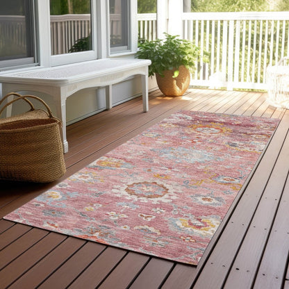LOOMLAN Rugs Sofia Pink Washable Indoor-Outdoor Rug