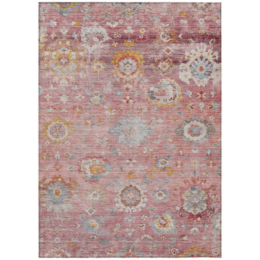LOOMLAN Rugs Sofia Pink Washable Indoor-Outdoor Rug