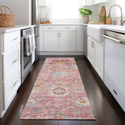 LOOMLAN Rugs Sofia Pink Washable Indoor-Outdoor Rug
