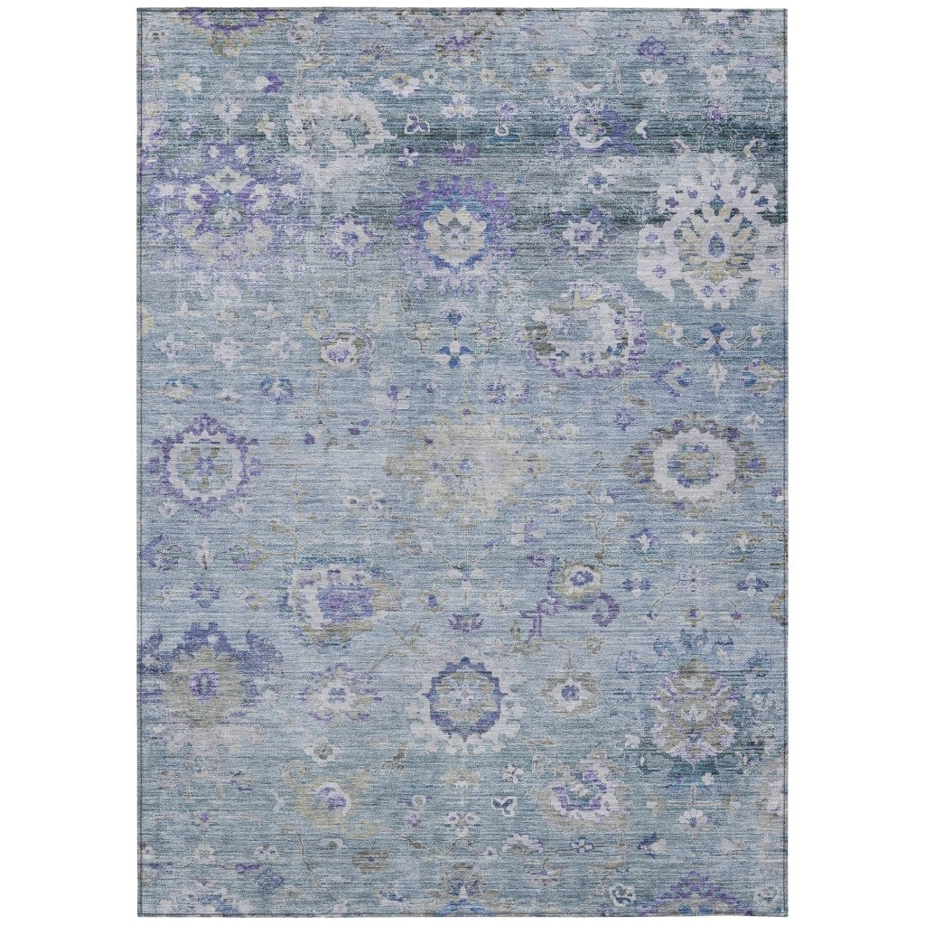 LOOMLAN Rugs Sofia Sky Washable Indoor-Outdoor Rug