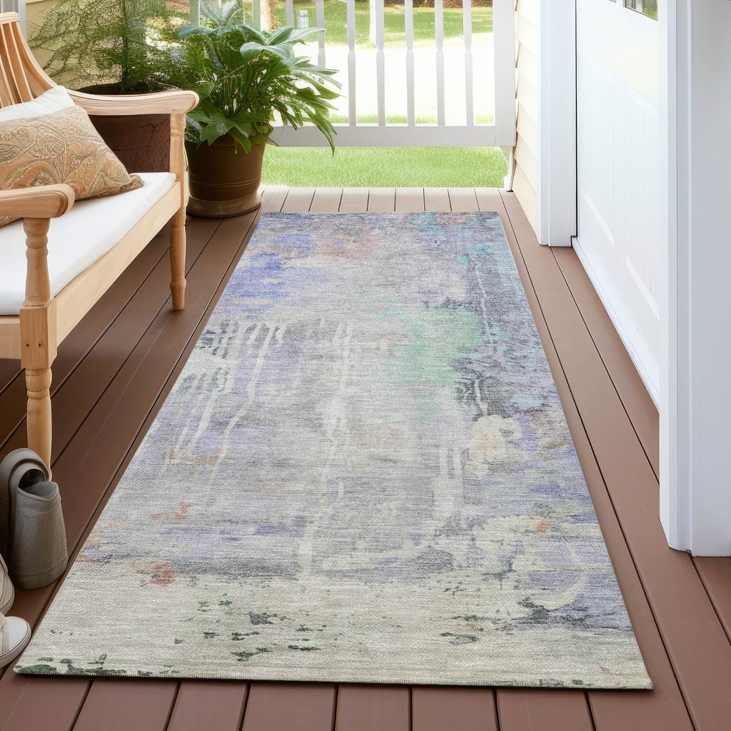 LOOMLAN Rugs Sofina Purple Washable Indoor-Outdoor Rug