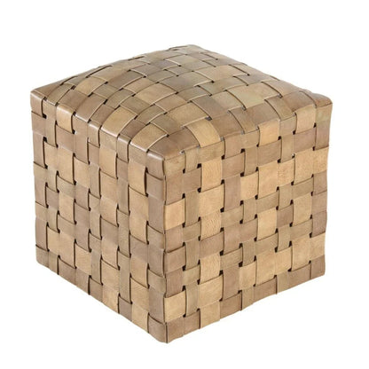 Soho Handcrafted Woven Leather Ottoman