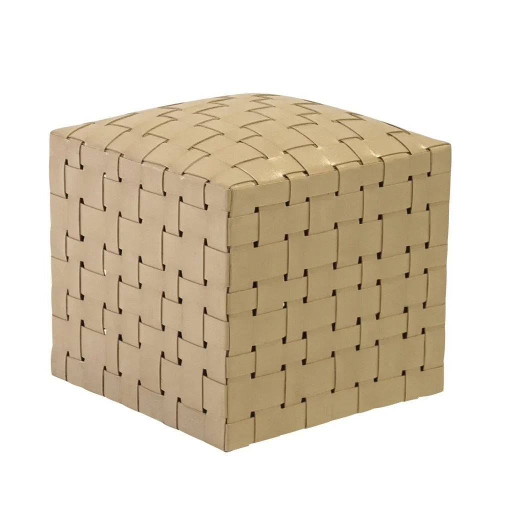 Soho Handcrafted Woven Leather Ottoman