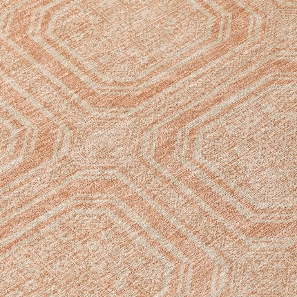 LOOMLAN Rugs Solandra Orange Washable Indoor-Outdoor Rug