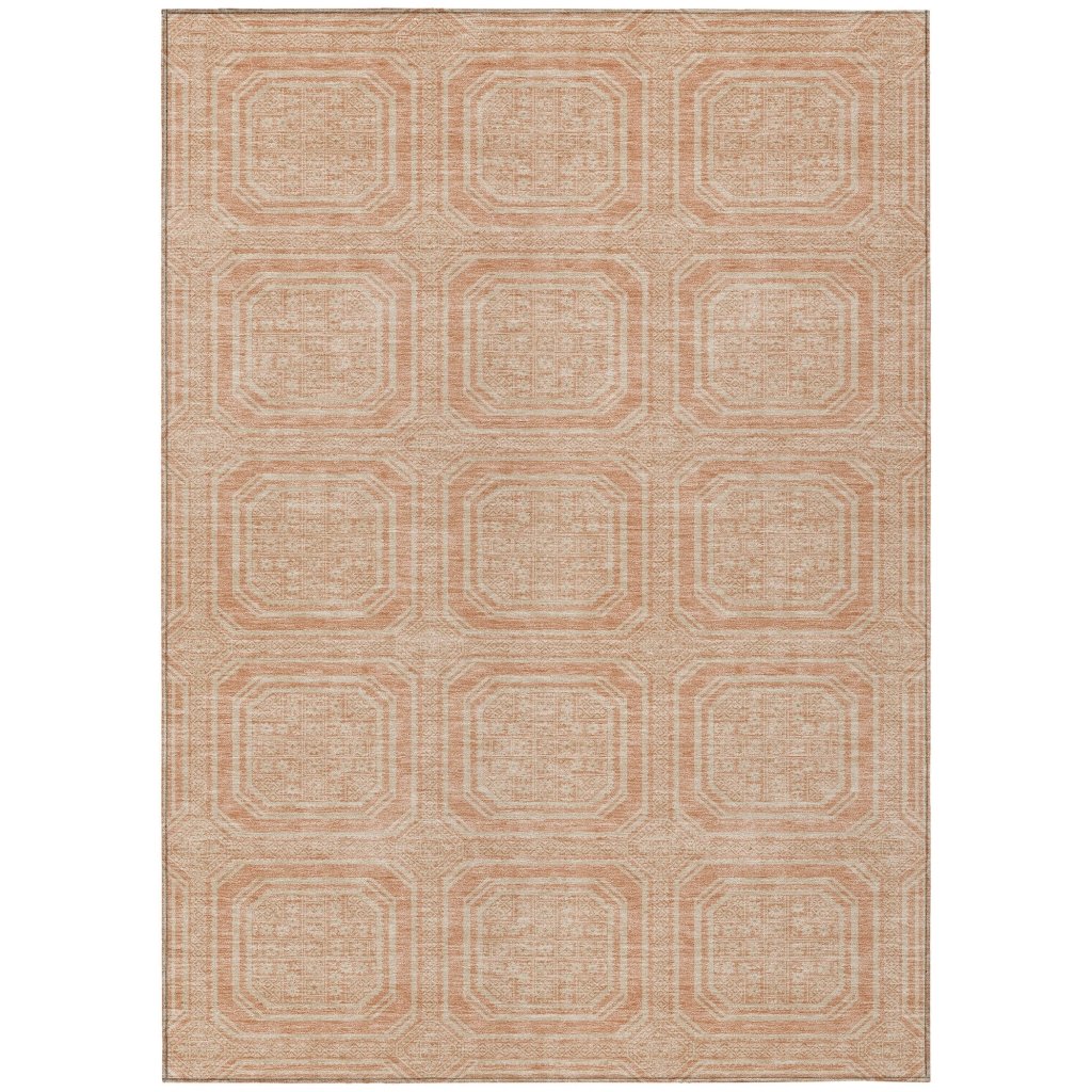 LOOMLAN Rugs Solandra Orange Washable Indoor-Outdoor Rug
