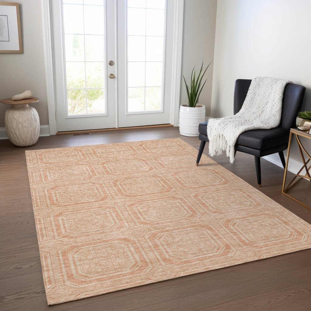 LOOMLAN Rugs Solandra Orange Washable Indoor-Outdoor Rug