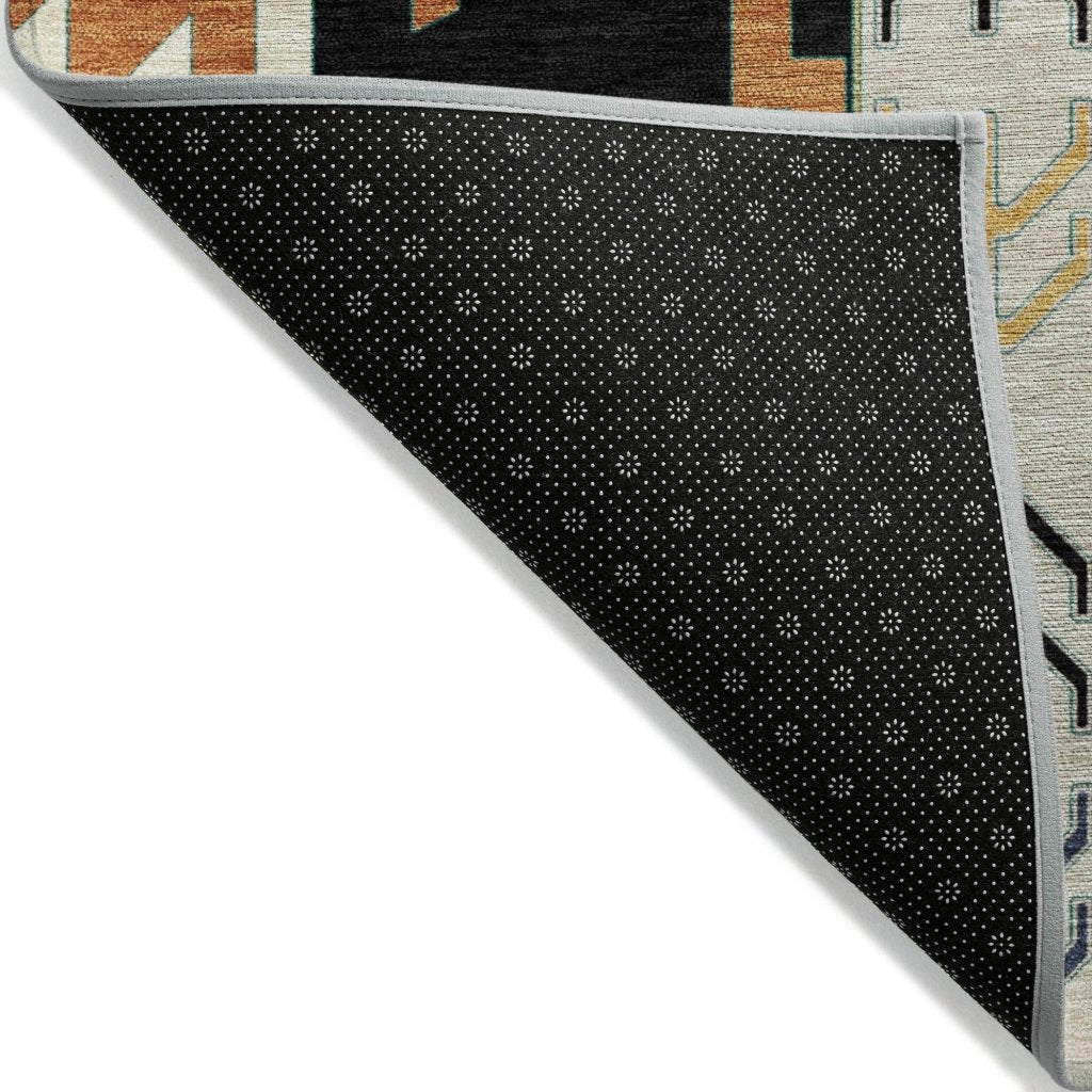 LOOMLAN Rugs Solara Black Washable Indoor-Outdoor Rug