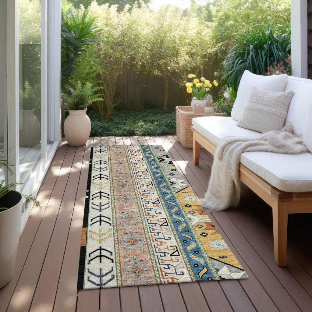 LOOMLAN Rugs Solara Black Washable Indoor-Outdoor Rug