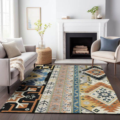 LOOMLAN Rugs Solara Black Washable Indoor-Outdoor Rug