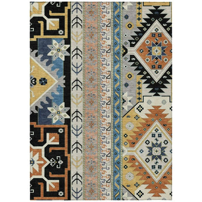 LOOMLAN Rugs Solara Black Washable Indoor-Outdoor Rug