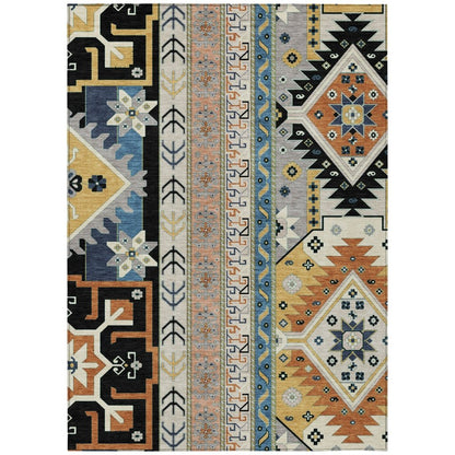 LOOMLAN Rugs Solara Black Washable Indoor-Outdoor Rug