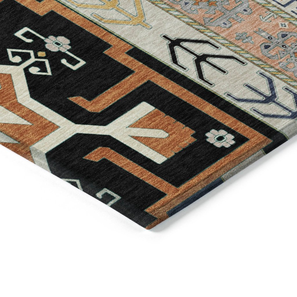 LOOMLAN Rugs Solara Black Washable Indoor-Outdoor Rug