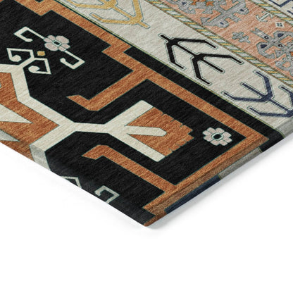LOOMLAN Rugs Solara Black Washable Indoor-Outdoor Rug