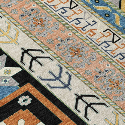 LOOMLAN Rugs Solara Black Washable Indoor-Outdoor Rug