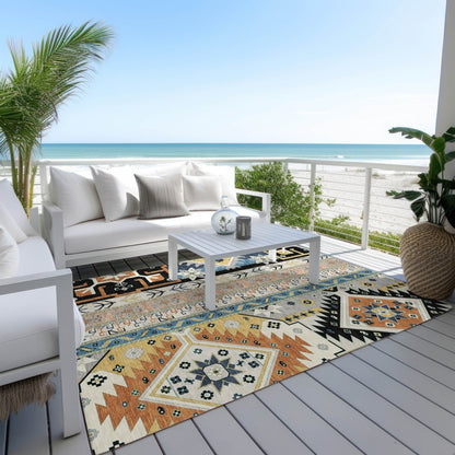 LOOMLAN Rugs Solara Black Washable Indoor-Outdoor Rug