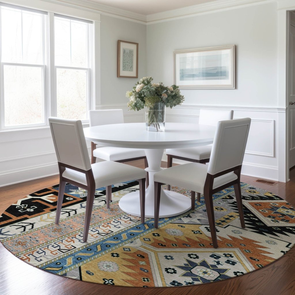 LOOMLAN Rugs Solara Black Washable Indoor-Outdoor Rug