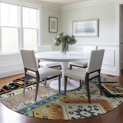 LOOMLAN Rugs Solara Black Washable Indoor-Outdoor Rug