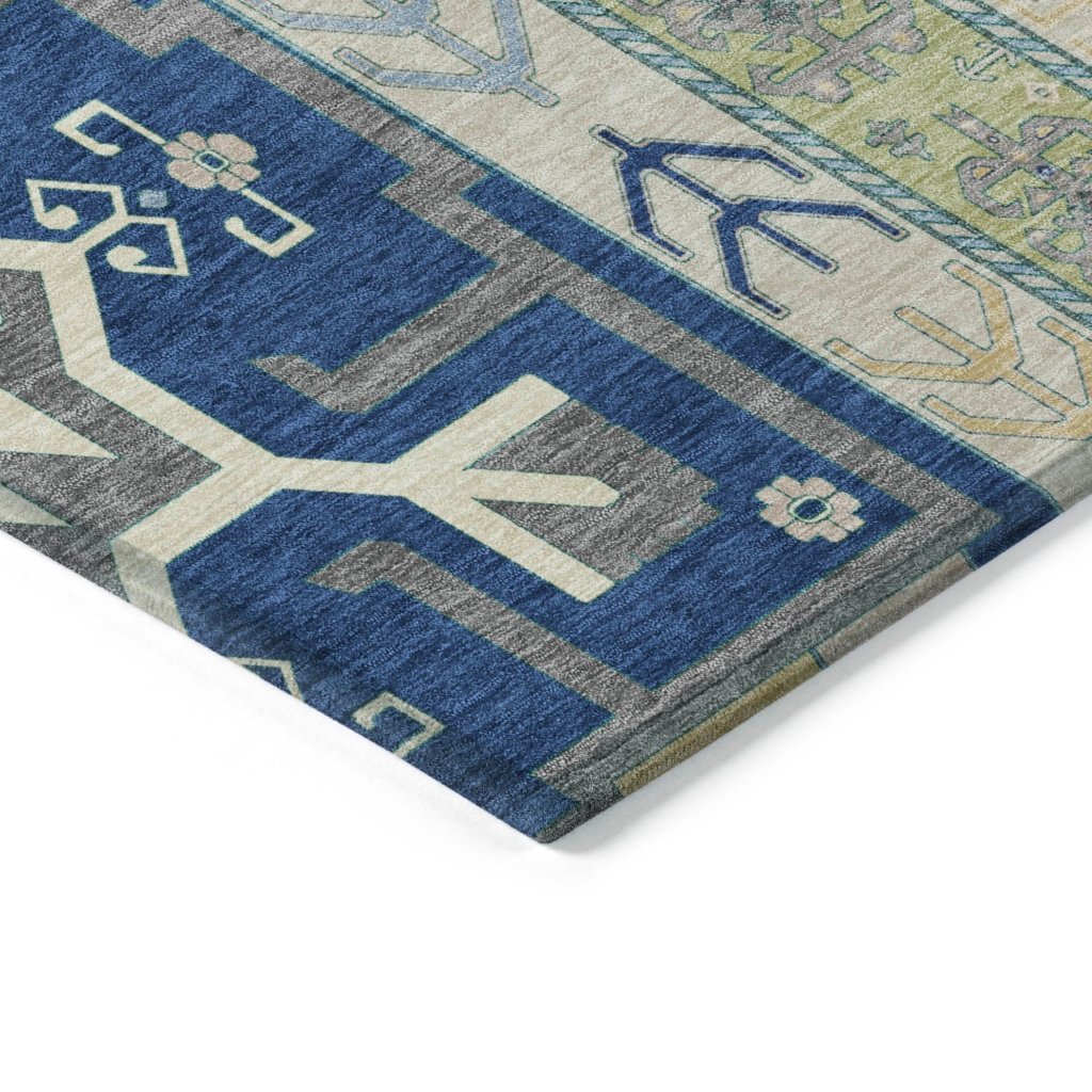 LOOMLAN Rugs Solara Blue Washable Indoor-Outdoor Rug