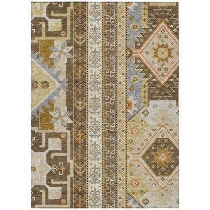LOOMLAN Rugs Solara Brown Washable Indoor-Outdoor Rug