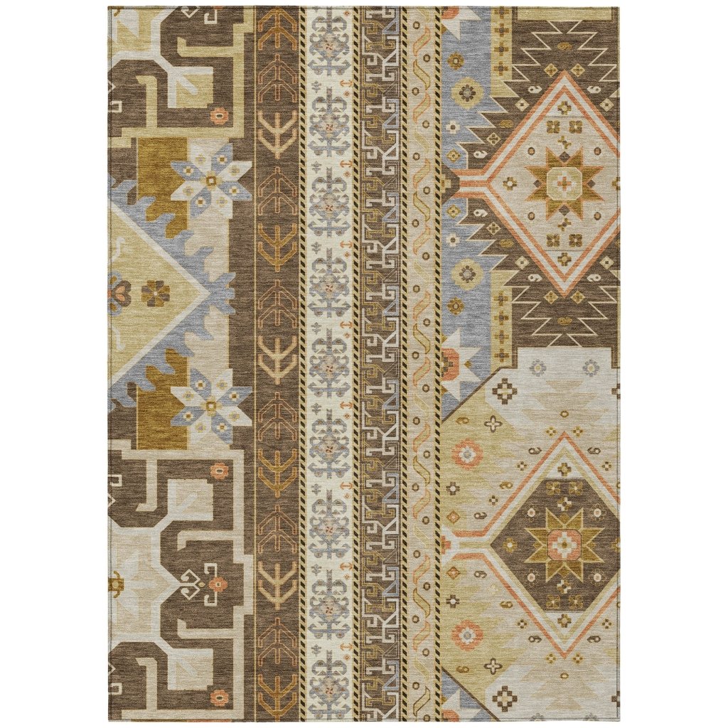 LOOMLAN Rugs Solara Brown Washable Indoor-Outdoor Rug