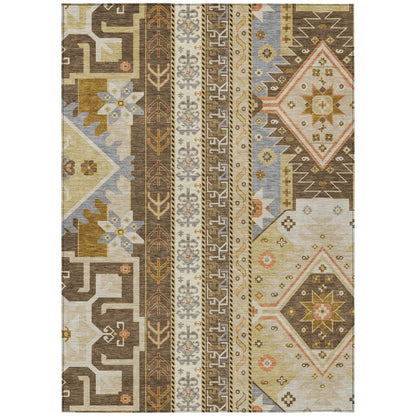 LOOMLAN Rugs Solara Brown Washable Indoor-Outdoor Rug