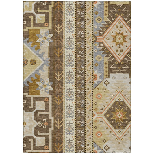 LOOMLAN Rugs Solara Brown Washable Indoor-Outdoor Rug