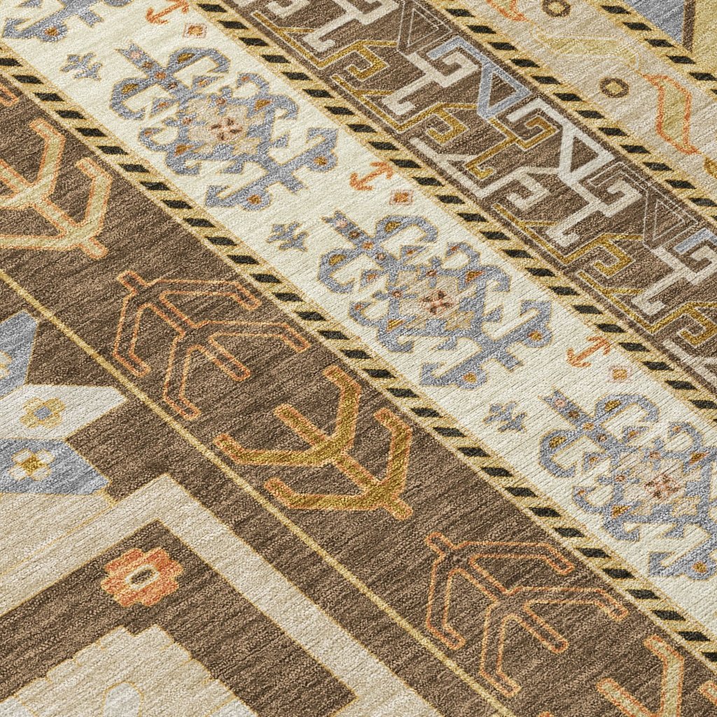 LOOMLAN Rugs Solara Brown Washable Indoor-Outdoor Rug