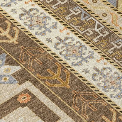 LOOMLAN Rugs Solara Brown Washable Indoor-Outdoor Rug