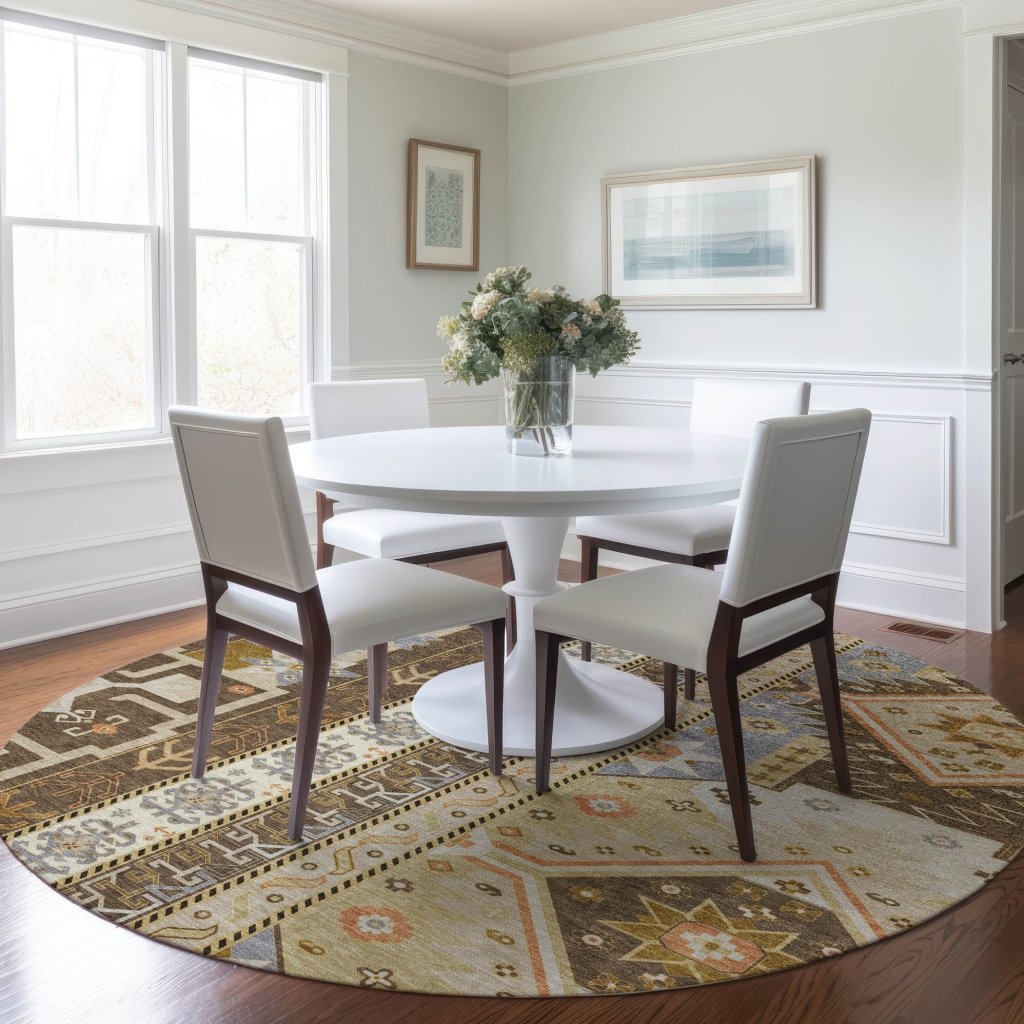 LOOMLAN Rugs Solara Brown Washable Indoor-Outdoor Rug