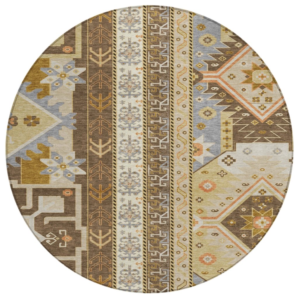 LOOMLAN Rugs Solara Brown Washable Indoor-Outdoor Rug
