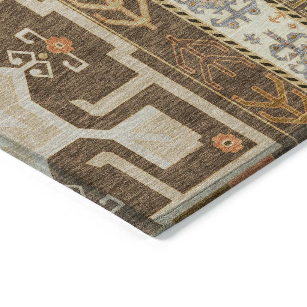 LOOMLAN Rugs Solara Brown Washable Indoor-Outdoor Rug