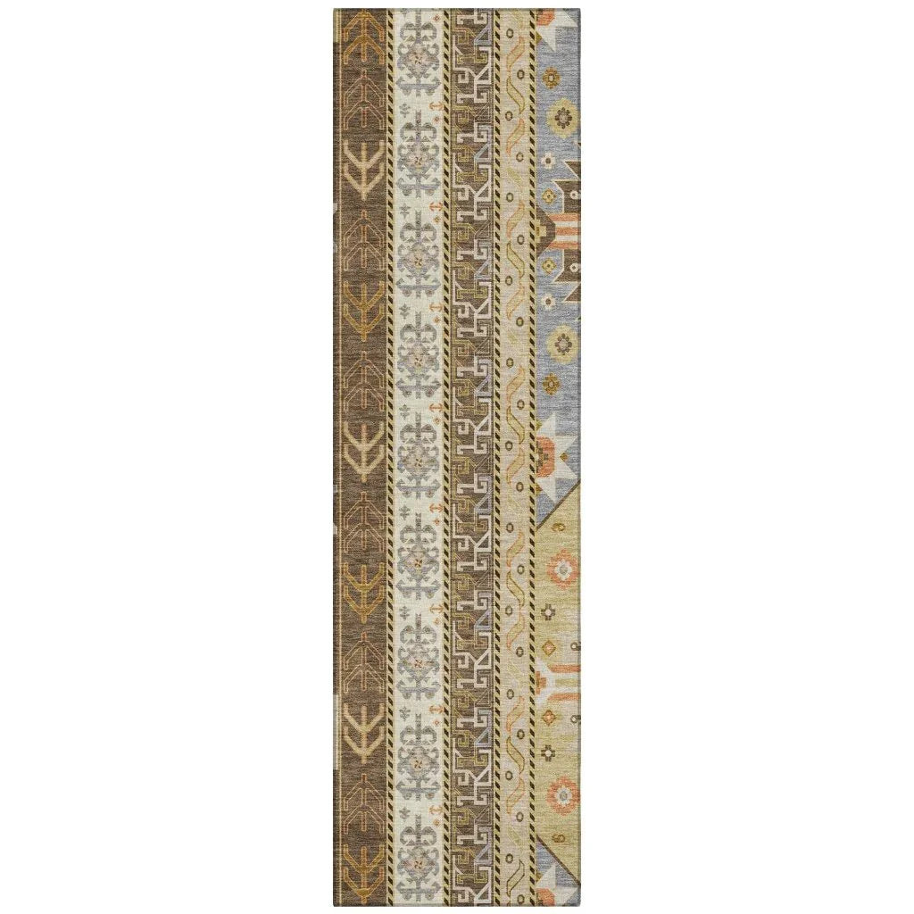 LOOMLAN Rugs Solara Brown Washable Indoor-Outdoor Rug