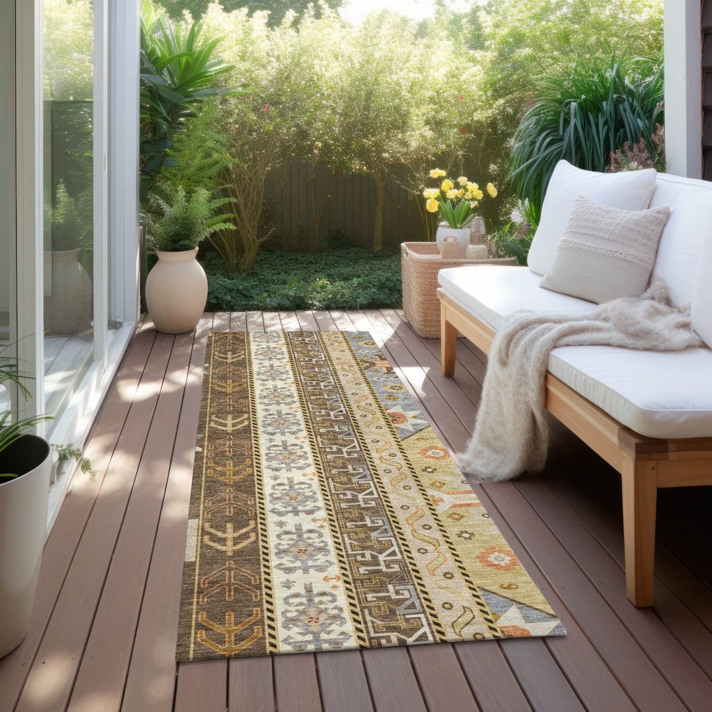 LOOMLAN Rugs Solara Brown Washable Indoor-Outdoor Rug