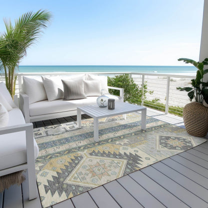 LOOMLAN Rugs Solara Gray Washable Indoor-Outdoor Rug