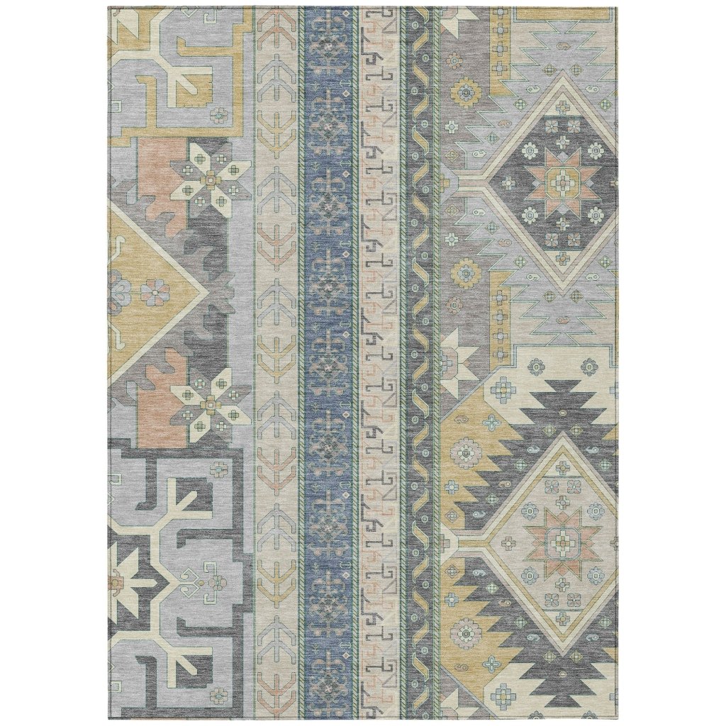 LOOMLAN Rugs Solara Gray Washable Indoor-Outdoor Rug
