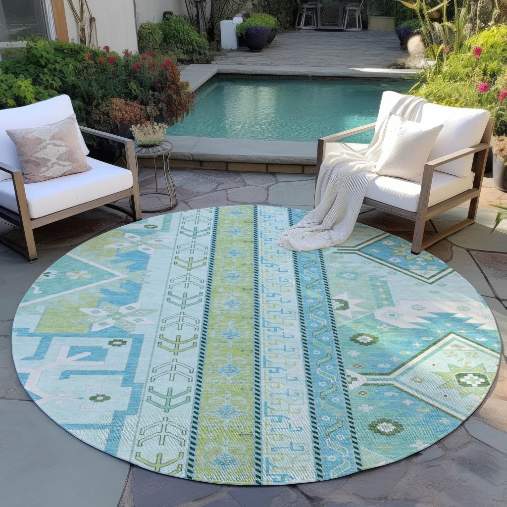 LOOMLAN Rugs Solara Green Washable Indoor-Outdoor Rug