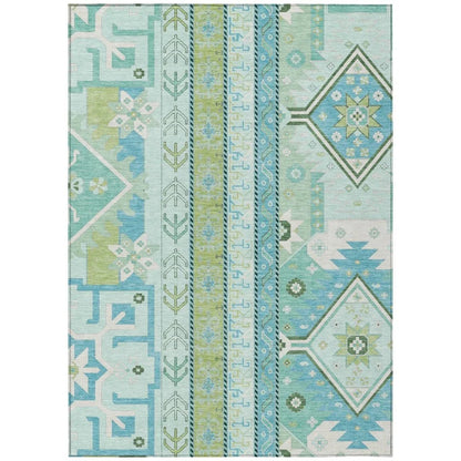 LOOMLAN Rugs Solara Green Washable Indoor-Outdoor Rug