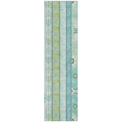 LOOMLAN Rugs Solara Green Washable Indoor-Outdoor Rug