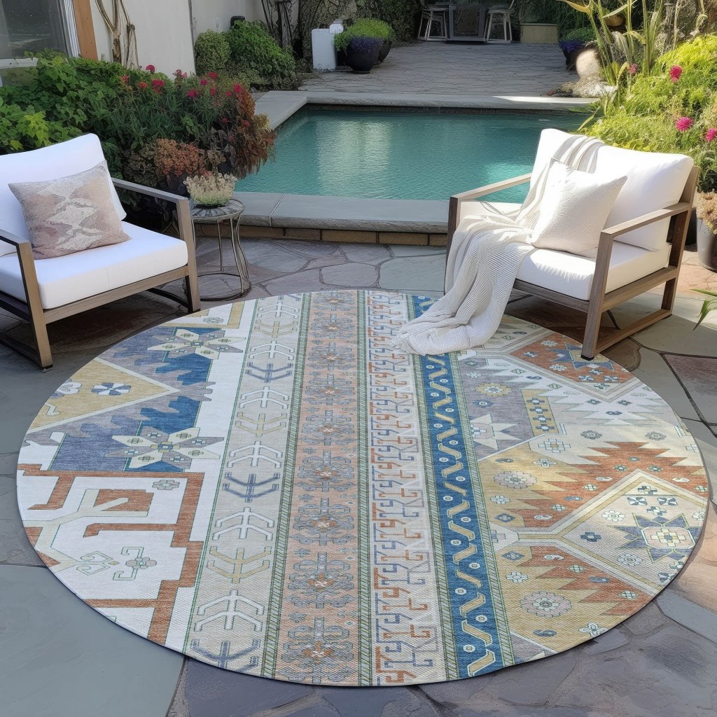 LOOMLAN Rugs Solara Ivory Washable Indoor-Outdoor Rug