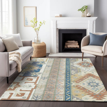 LOOMLAN Rugs Solara Ivory Washable Indoor-Outdoor Rug