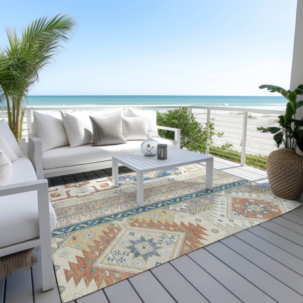 LOOMLAN Rugs Solara Ivory Washable Indoor-Outdoor Rug