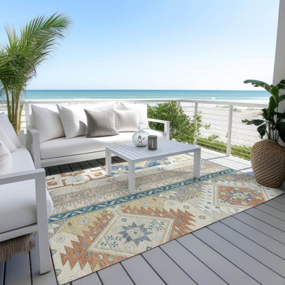 LOOMLAN Rugs Solara Ivory Washable Indoor-Outdoor Rug