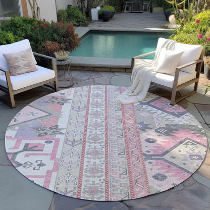 LOOMLAN Rugs Solara Pink Washable Indoor-Outdoor Rug