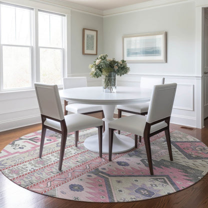 LOOMLAN Rugs Solara Pink Washable Indoor-Outdoor Rug