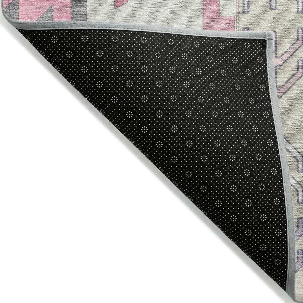 LOOMLAN Rugs Solara Pink Washable Indoor-Outdoor Rug