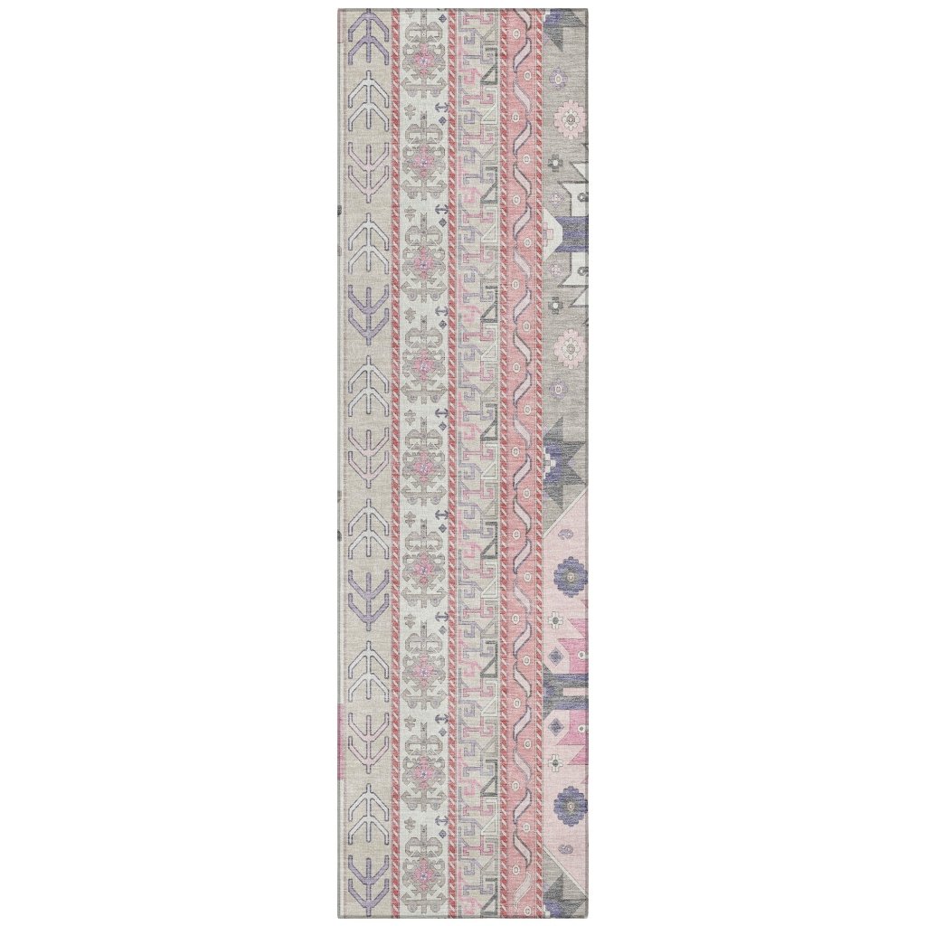 LOOMLAN Rugs Solara Pink Washable Indoor-Outdoor Rug
