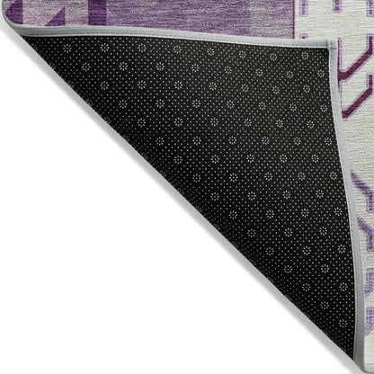 LOOMLAN Rugs Solara Purple Washable Indoor-Outdoor Rug