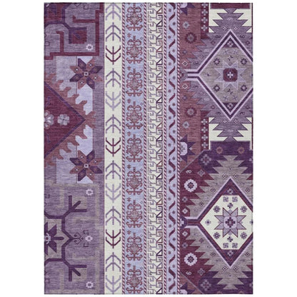 LOOMLAN Rugs Solara Purple Washable Indoor-Outdoor Rug